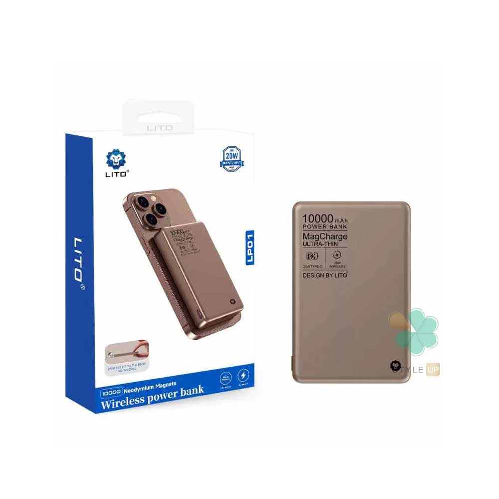 قیمت و خرید پاور بانک مگسیف 10000 Lito LP01 دارای مگنت‌های قوی 